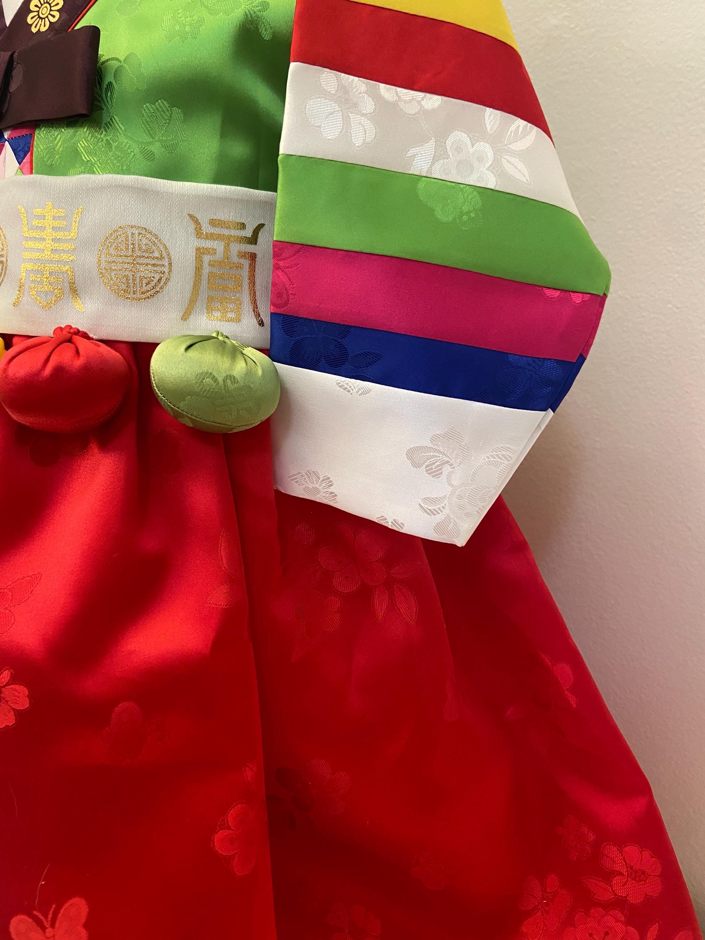 Girl L Hanbok Rental | Baby First Birthday Korean Hanbok | Traditional Doljanchi Outfit | Rainbow Sleeve Hanbok  | Size 1