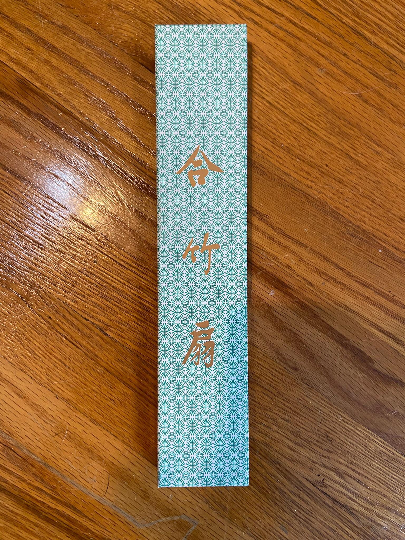 Hand-Painted Korean Folding Fan: Mountain Landscape Art, Silk Tassel