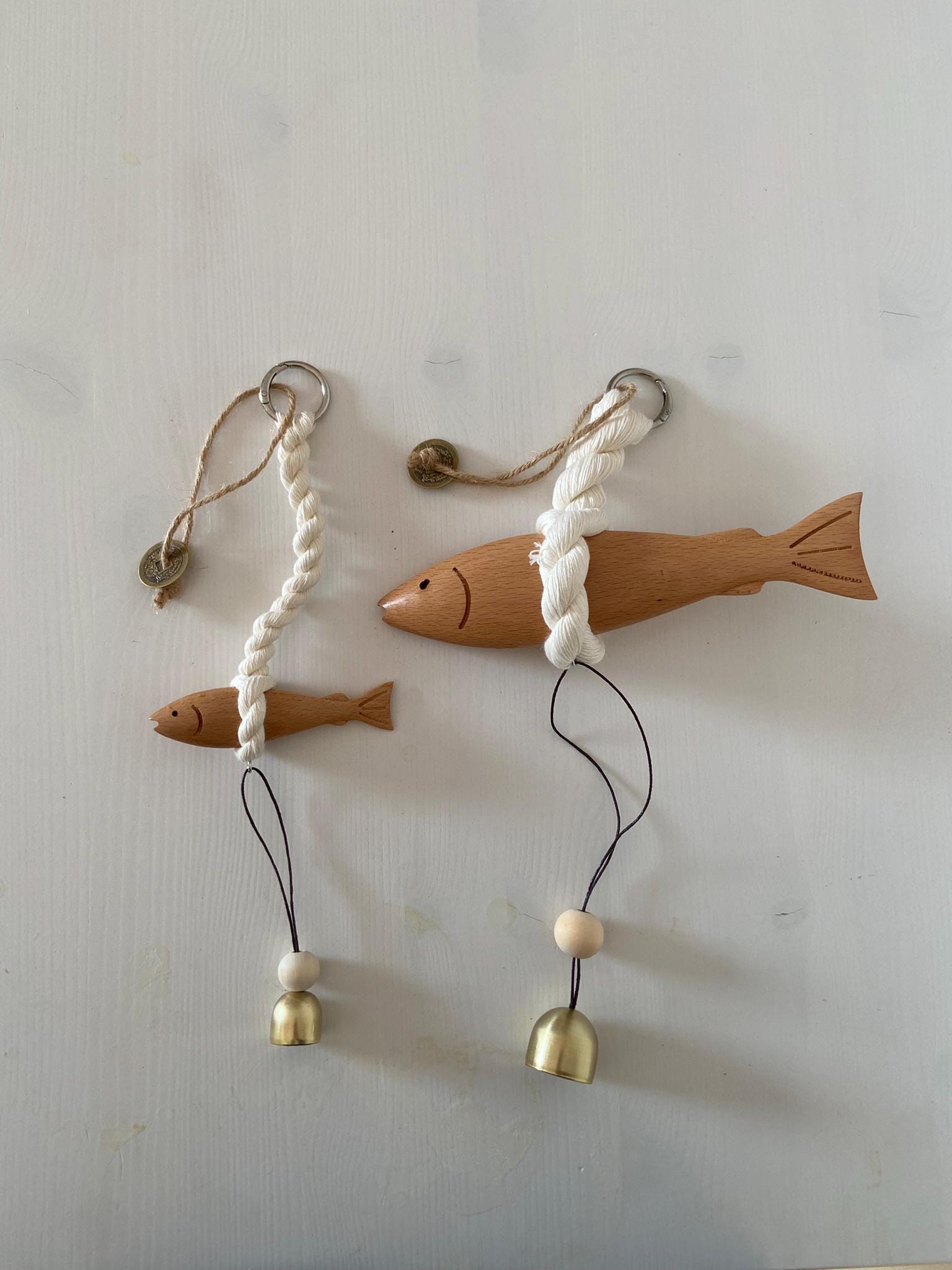 Korean Good Luck Pollock Charm | Traditional Protection Amulet | Wooden Pollack Door Hanging | Housewarming Gift | Wind Bell | 액막이 명태