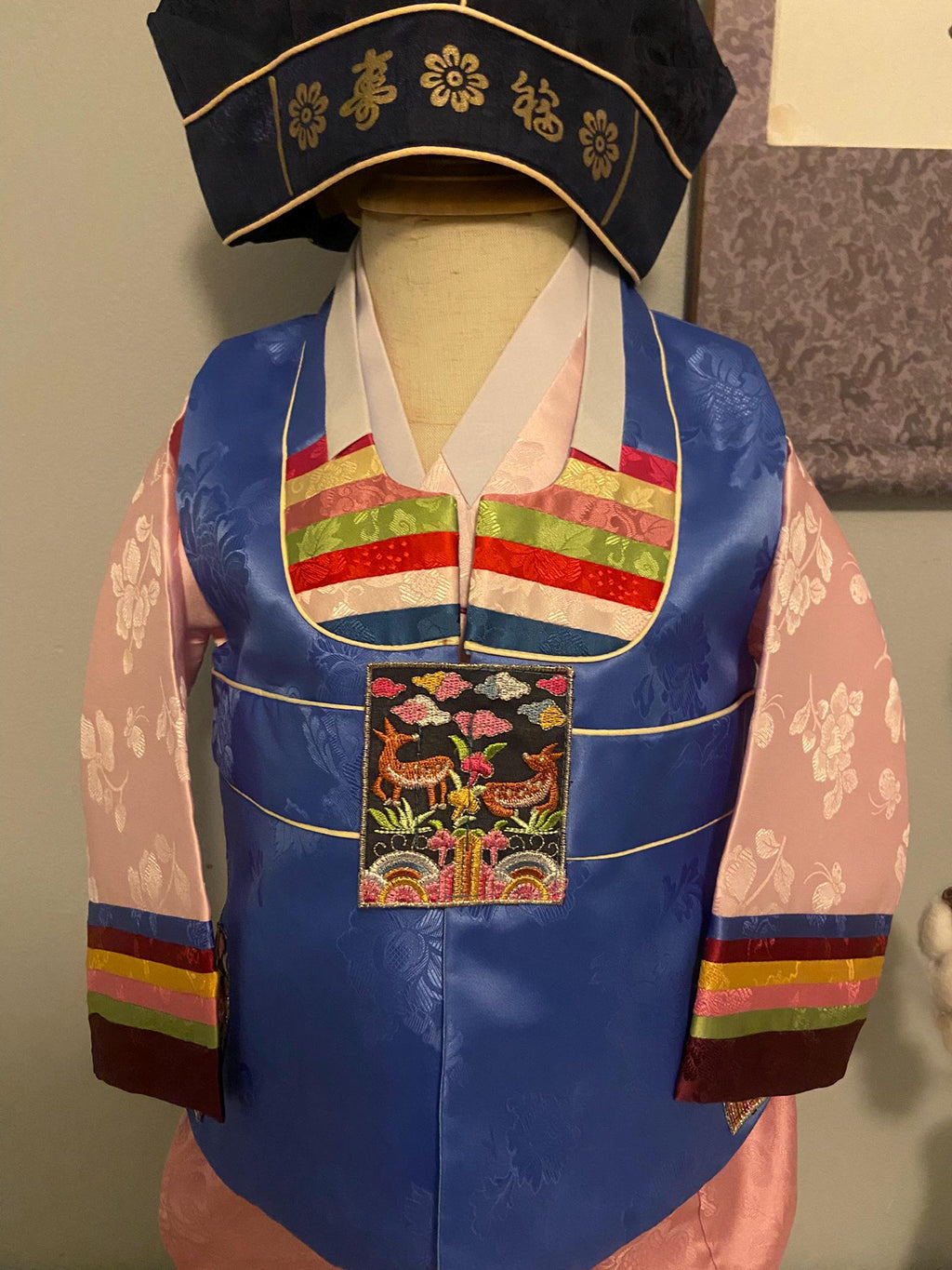 Boy G Hanbok Rental | Colorful Striped 1st Birthday Outfit | Korean Baby Boy Hanbok | Traditional Doljanchi Clothes Rental | Size 2