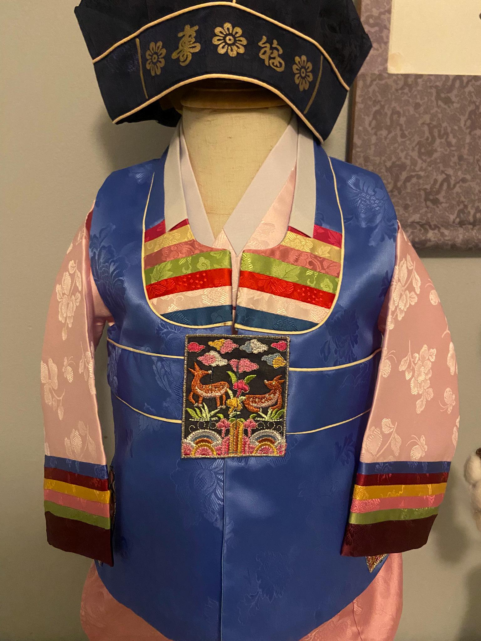 Boy G Hanbok Rental | Colorful Striped 1st Birthday Outfit | Korean Baby Boy Hanbok | Traditional Doljanchi Clothes Rental | Size 2