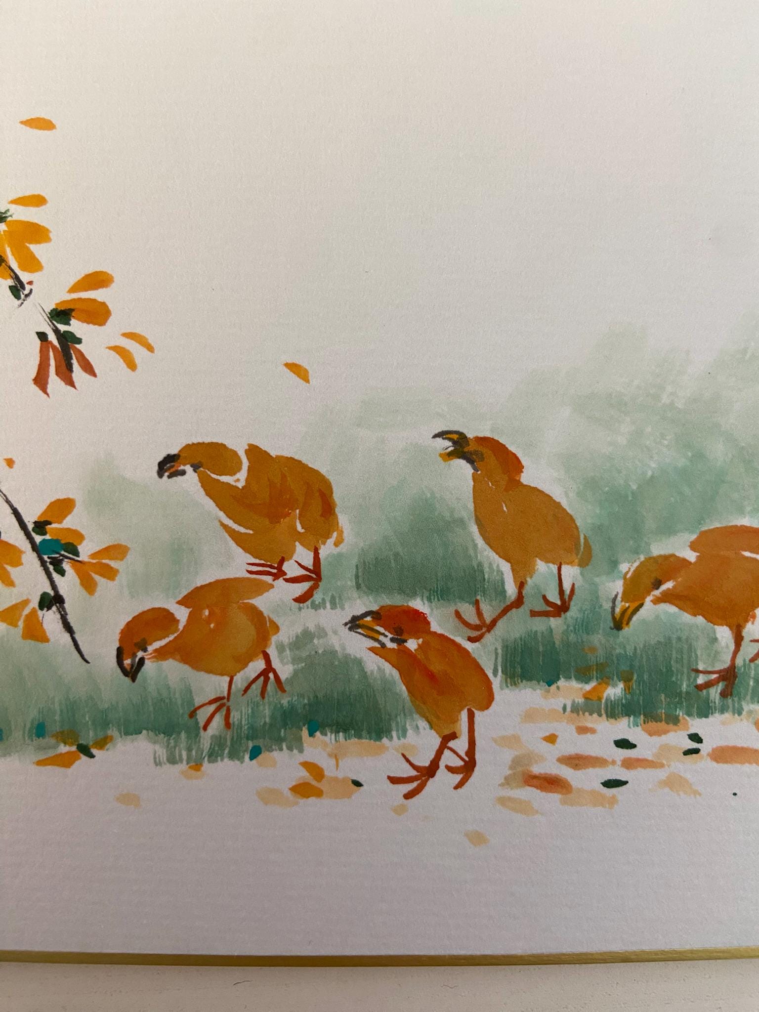 Original Baby Chicks Painting, Nursery Wall Art, One of a Kind Kids Room Decor, Handmade Watercolor Artwork, Nursery Decor, Baby Shower Gift