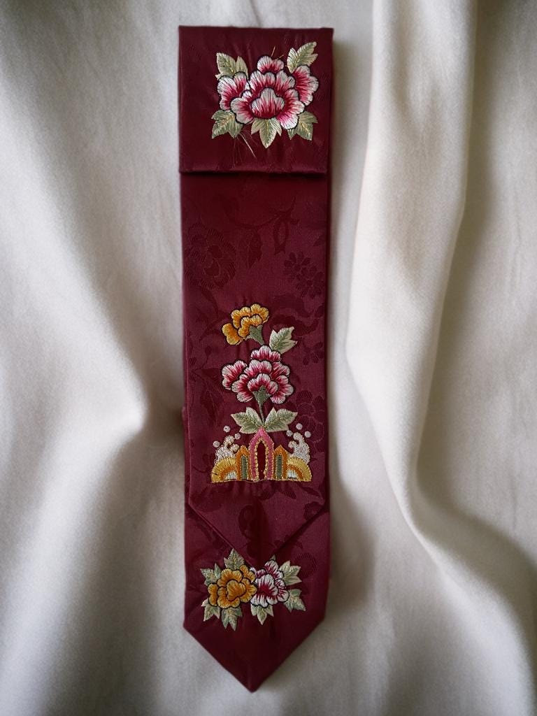 Embroidered Korean Daenggi Hair Ribbon, Hanbok Accessory, Traditional Korean Hair, Korean Hair Tie, Korean Traditional Event Hair, Gift Wrap