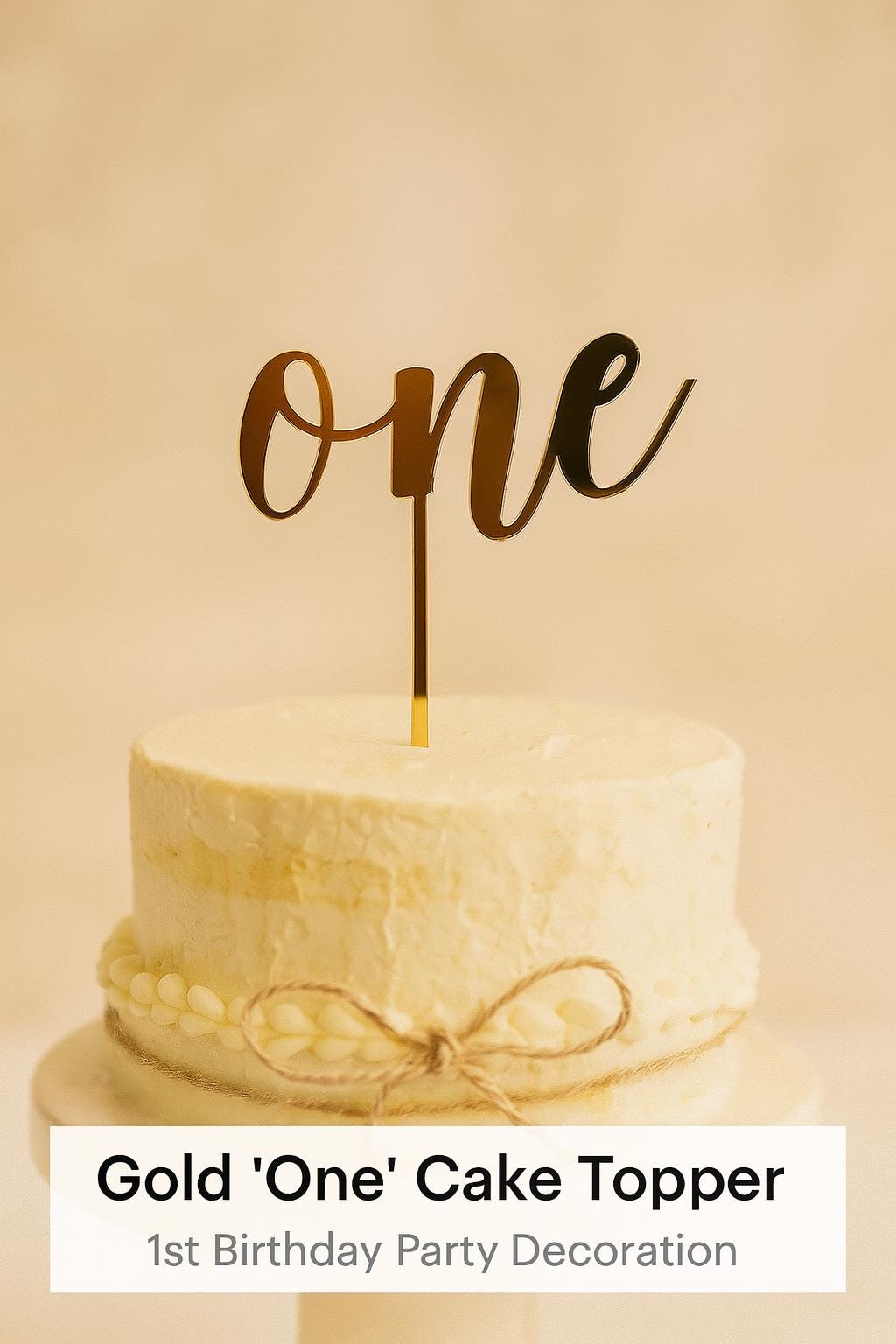 One Cake Topper, Gold Acrylic First Birthday Party Decoration, Smash Cake Prop, Baby Boy Girl 1st Birthday, Doljanchi Topper, Gift Wrap