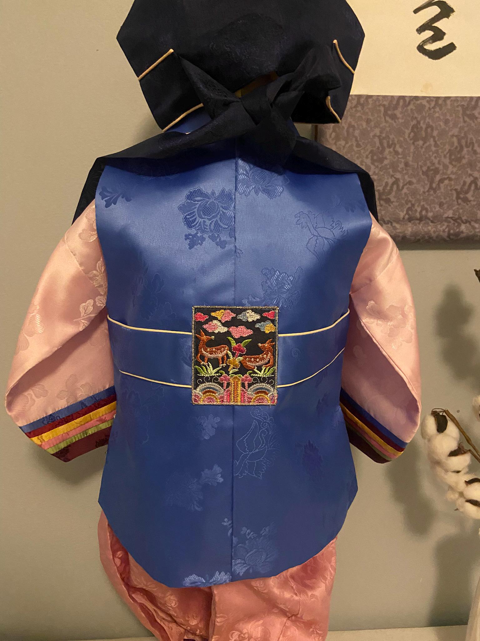 Boy G Hanbok Rental | Colorful Striped 1st Birthday Outfit | Korean Baby Boy Hanbok | Traditional Doljanchi Clothes Rental | Size 2