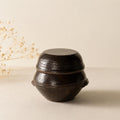Mini Korean Onggi Jar with Lid | Dark Aesthetic Decor | Meditation Object | Minimalist Korean Pottery | Small Lidded Jar | Gift Wrap