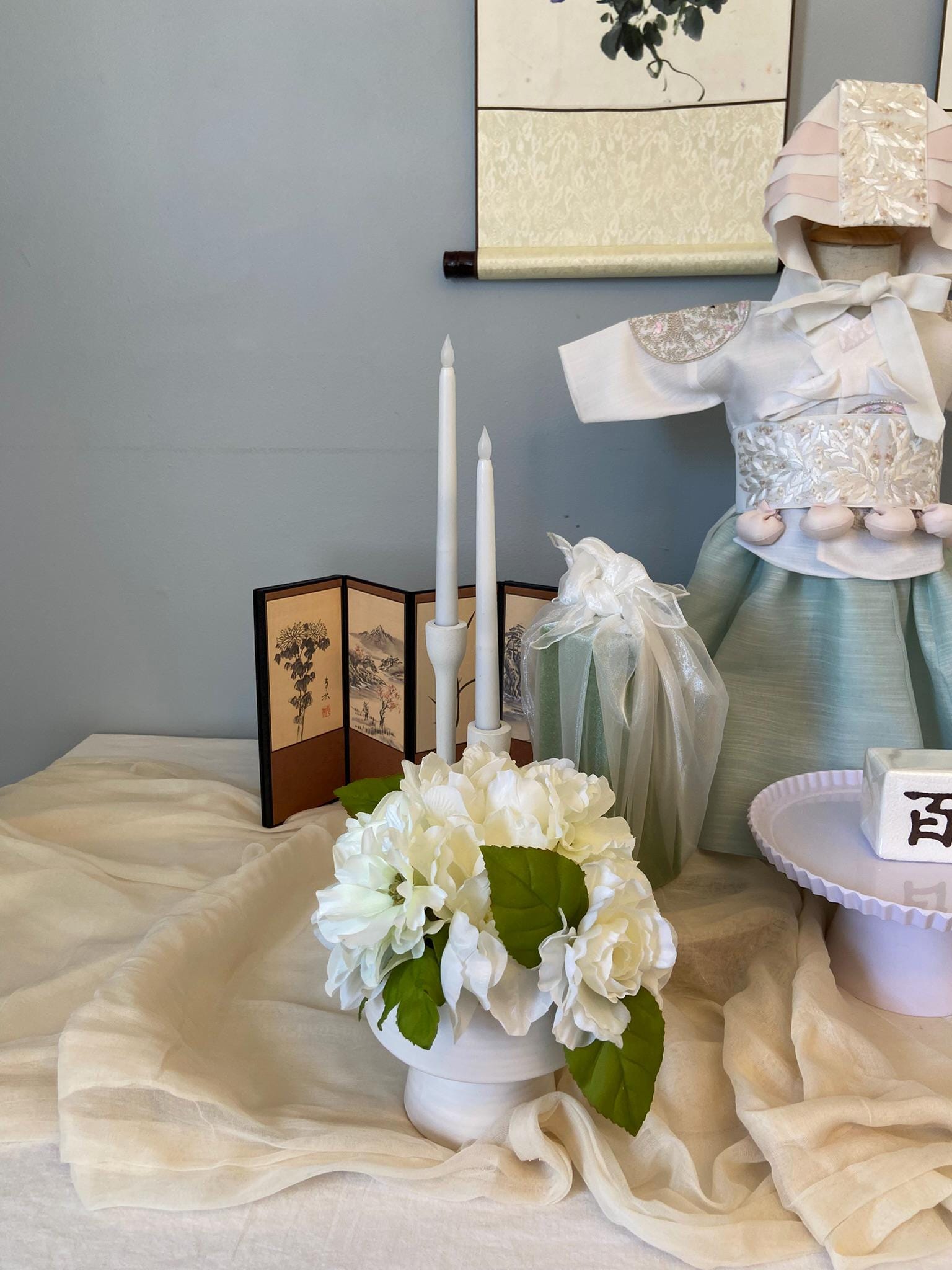 Korean Dol Table Rental, First Birthday Party Decor, Custom Calligraphy Scroll, Doljanchi Baekil Dohljabi Kit, 100 days Party, 돌, 백일, Hanbok | FREE SHIPPING