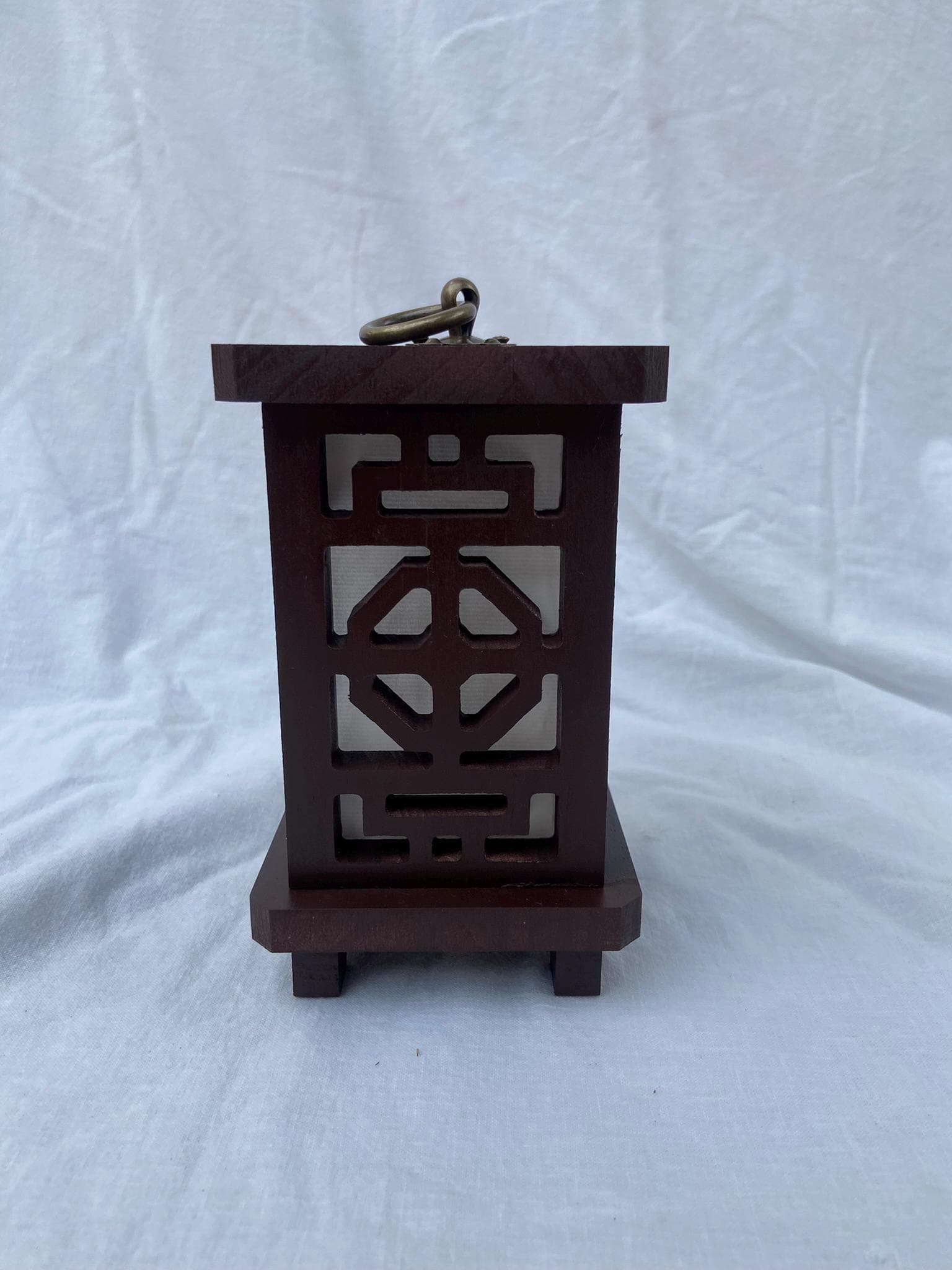 Handmade Korean Wooden Lantern with Hanji Paper, Traditional Asian Light Stand, Table Lamp Zen Home Decor Meditation Lamp Handwritten Letter