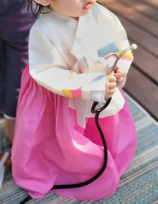 Girl J Hanbok Rental | Pink & Ivory Dol Hanbok | Korean Baby Girl 1st Birthday Outfit | Traditional Doljanchi Korean Dress | Size 1