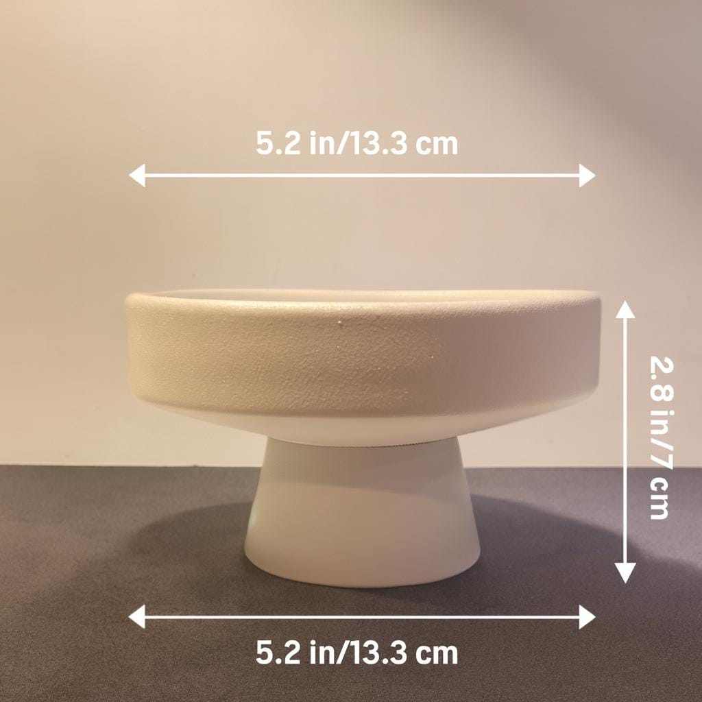 Matte White Ceramic Footed Fruit Platter, Minimal Pedestal Stand for Dessert & Snacks, Modern Party Display Dishes, Footed Fruit Platter