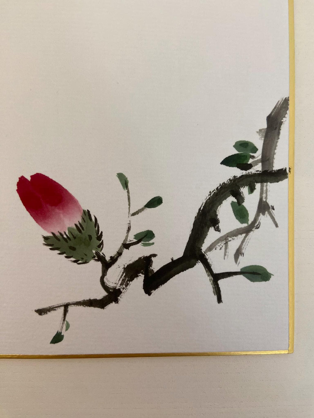 Korean Calligraphy Wall Art | Minimal Flower Ink Painting | 8x10 Framed Artwork | Korean Water Painting Art | Zen Decor | Love Quote Art