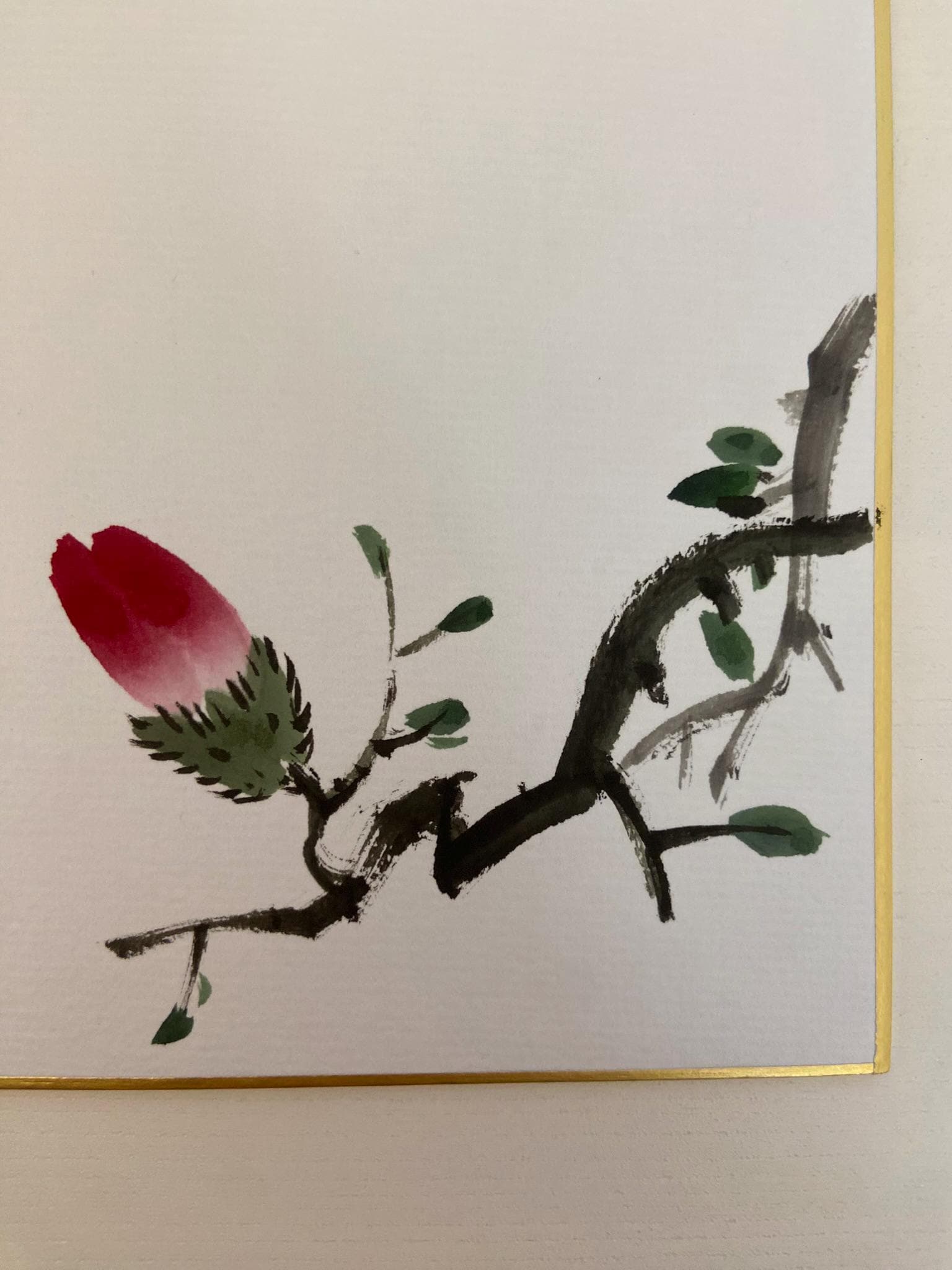 Korean Calligraphy Wall Art | Minimal Flower Ink Painting | 8x10 Framed Artwork | Korean Water Painting Art | Zen Decor | Love Quote Art
