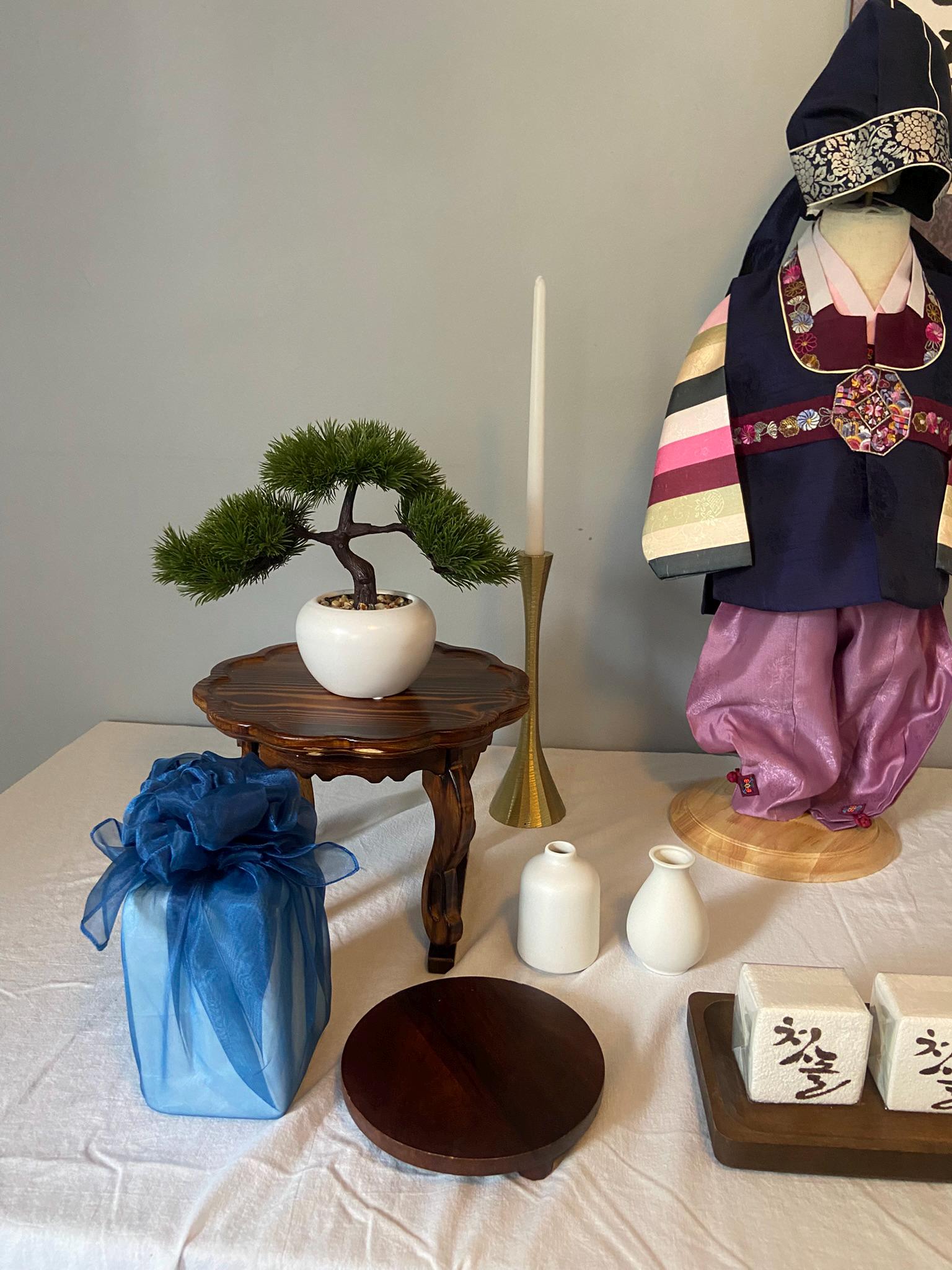 Pine Tree Personalized Handwritten Wall Scroll, Korean Traditional Dohl Table, 100 days Table, First Birthday Table, Boy Hanbok Dohljabi Kit | FREE SHIPPING
