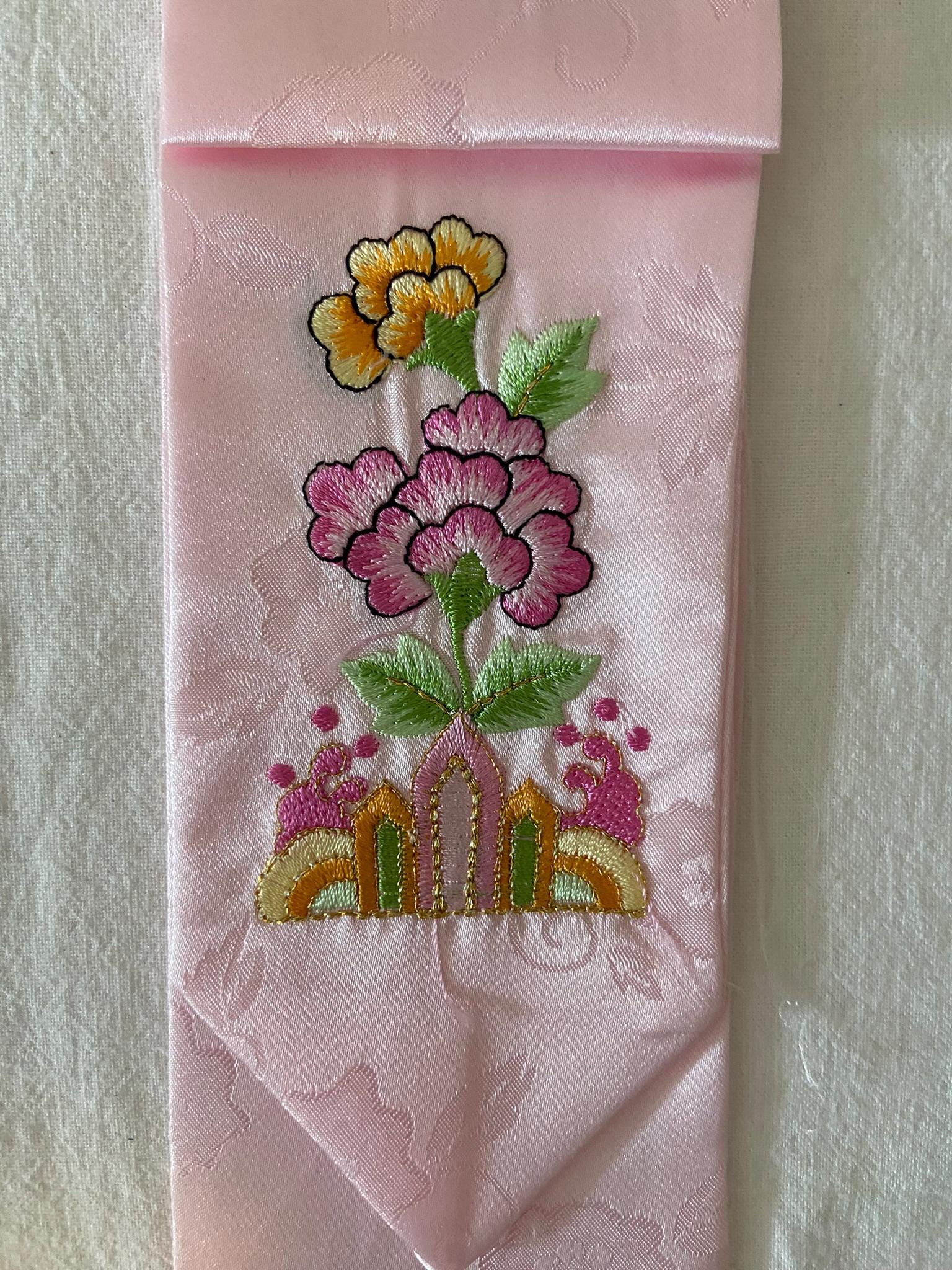 Embroidered Korean Daenggi Hair Ribbon, Hanbok Accessory, Traditional Korean Hair, Korean Hair Tie, Korean Traditional Event Hair, Gift Wrap
