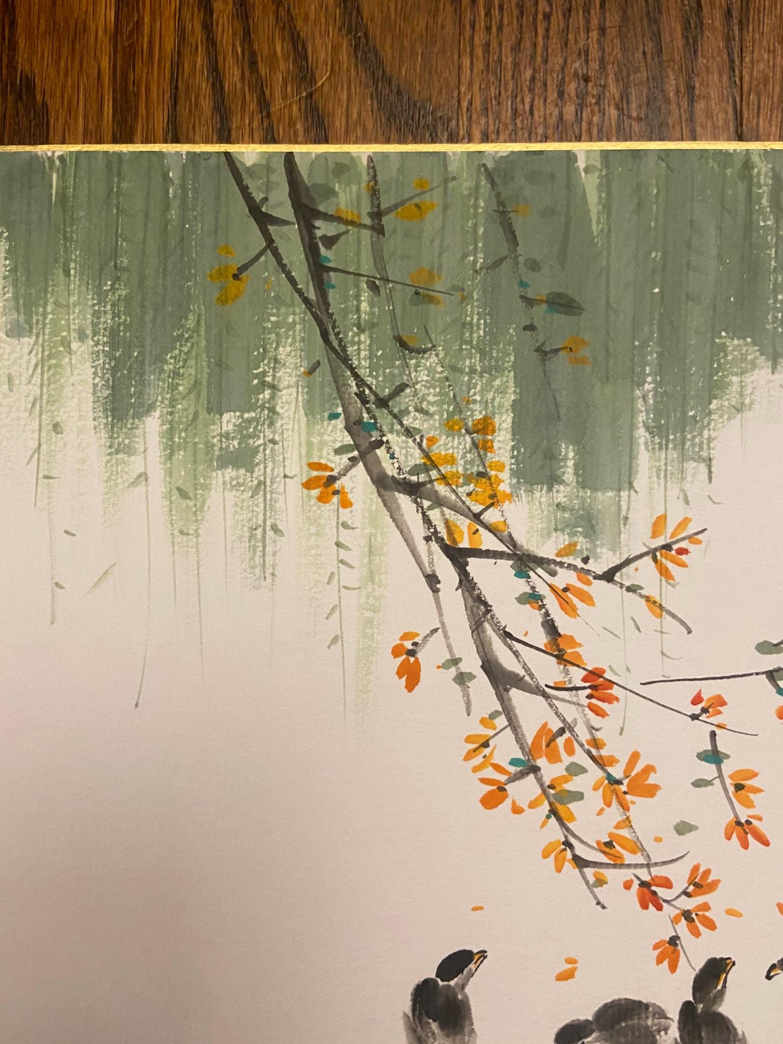 Because of You – Korean Calligraphy Art with Birds, Korean traditional art, Korean folk painting, Korean painting, Korea wall decoration