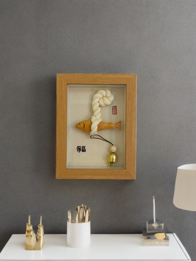 Korean Lucky Pollock Protection Frame | Traditional Blessing Wall Decor | Ward Off Bad Energy