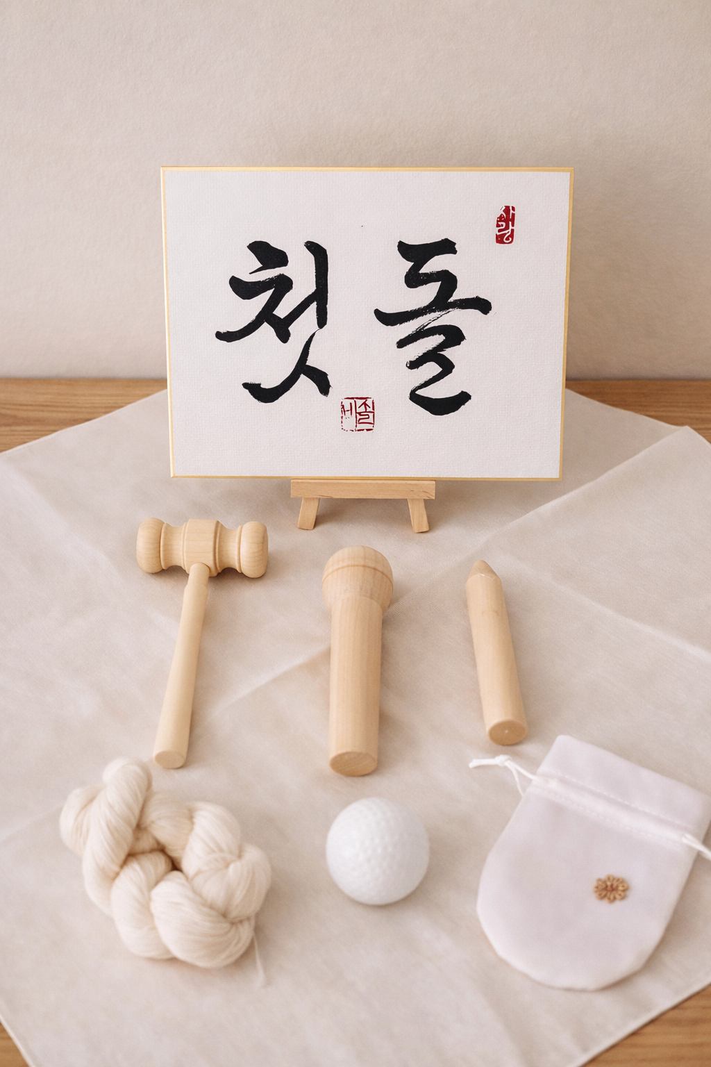 Korean Doljabi Set | First Birthday Tradition Kit | Handwritten first birthday sign