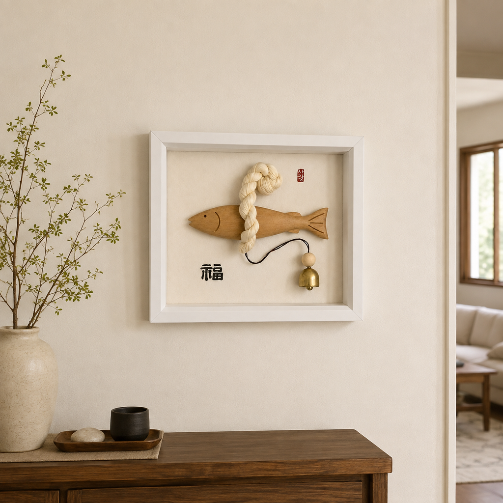 Korean Lucky Pollock Frame | Akmagi Myeongtae | Korean Good Luck Charm | Bok 福 Wall Art | Housewarming Gift | Korean Home Decor| 8 X 10 Frame