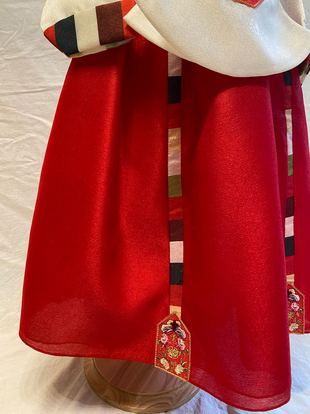 Girl M Hanbok Rental | Red & Ivory 1st Birthday Hanbok | Korean Baby Girl Dol Outfit | Traditional Royal Style Hanbo | Dohl Sign | Size 2