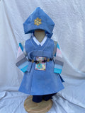 Boy X Hanbok Rental |Boy Dol Hanbok Rental – Blue Traditional Korean Hanbok | Size 2 | First Birthday Doljanchi Outfit