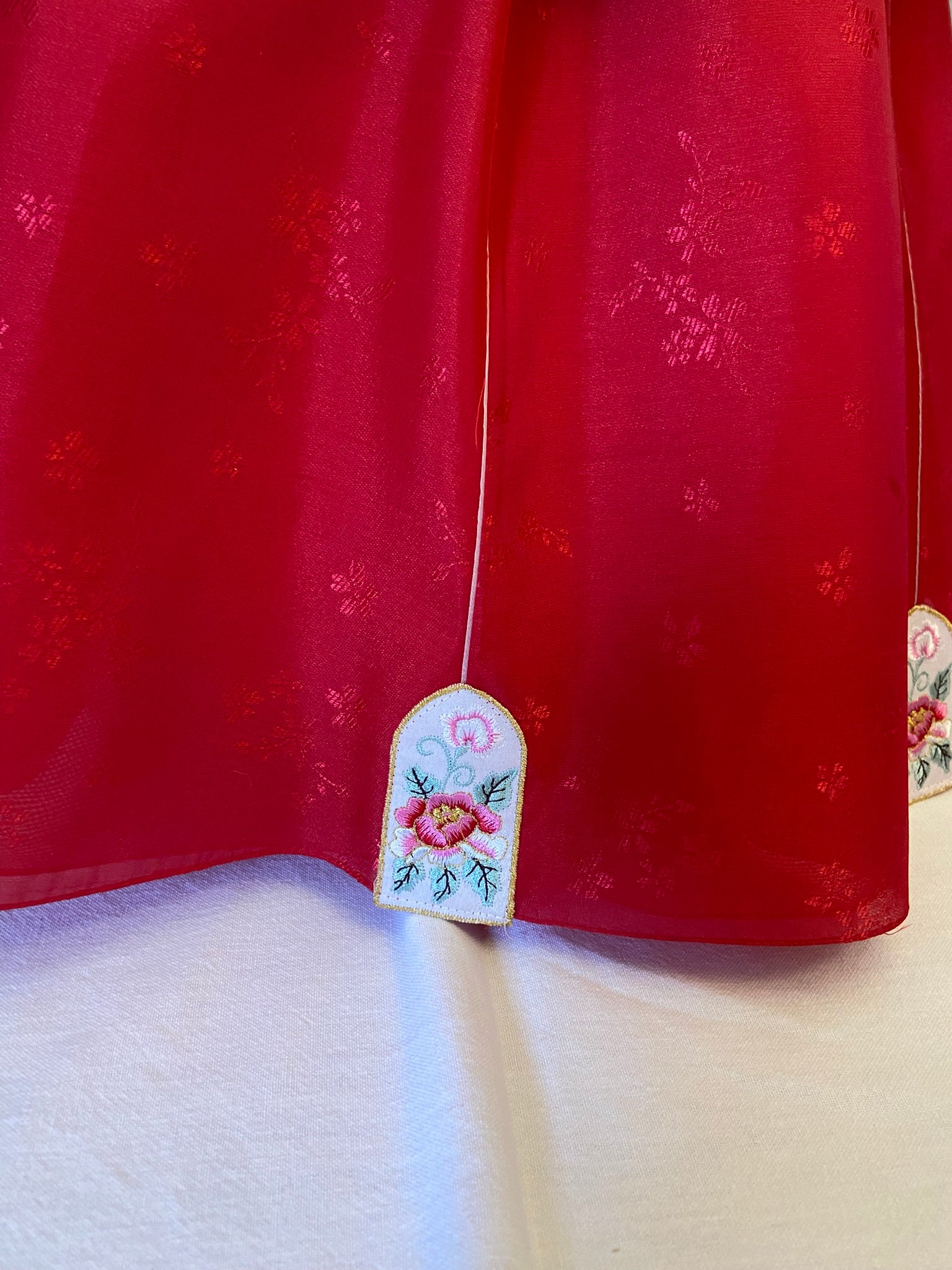 Girl N Hanbok Rental | Gold & Burgundy 1st Birthday Hanbok | Korean Baby Girl Doljanchi Dress | Elegant Traditional Hanbok Full Set | Size 2