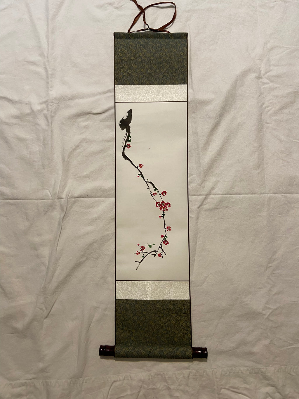 Korean Traditional Hanging Scroll | Plum Blossom Wall Art | Korean Plum Blossom Hanging Scroll | Traditional Jokja Wall Art