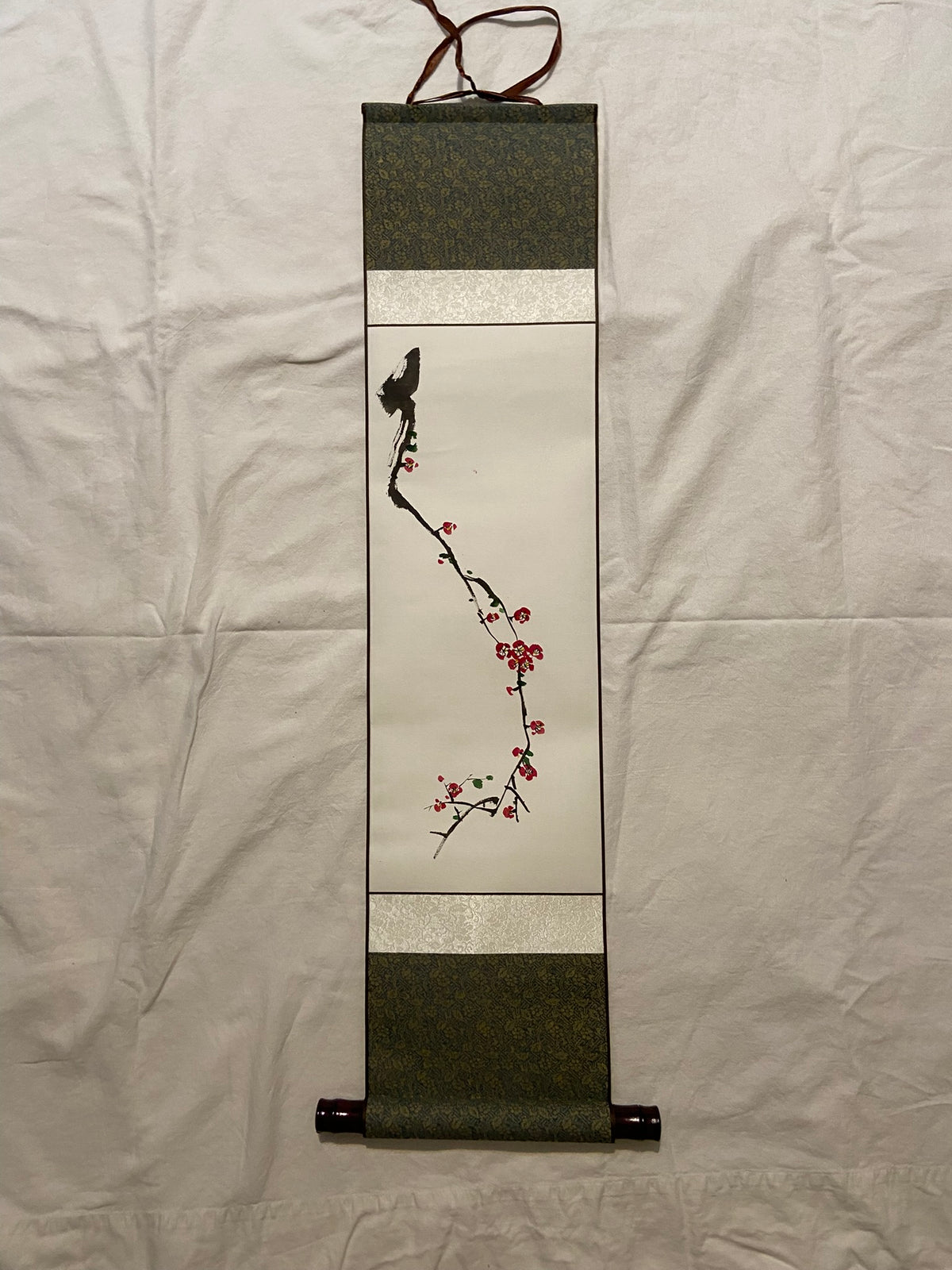 Korean Traditional Hanging Scroll | Plum Blossom Wall Art | Korean Plum Blossom Hanging Scroll | Traditional Jokja Wall Art