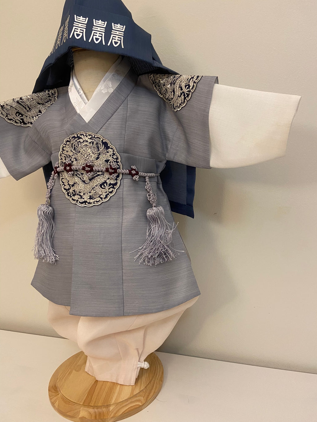 Boy K Hanbok Rental | Gray Blue Dol Hanbok | Luxury Korean First Birthday Outfit | Toddler Traditional Costume | Size 2