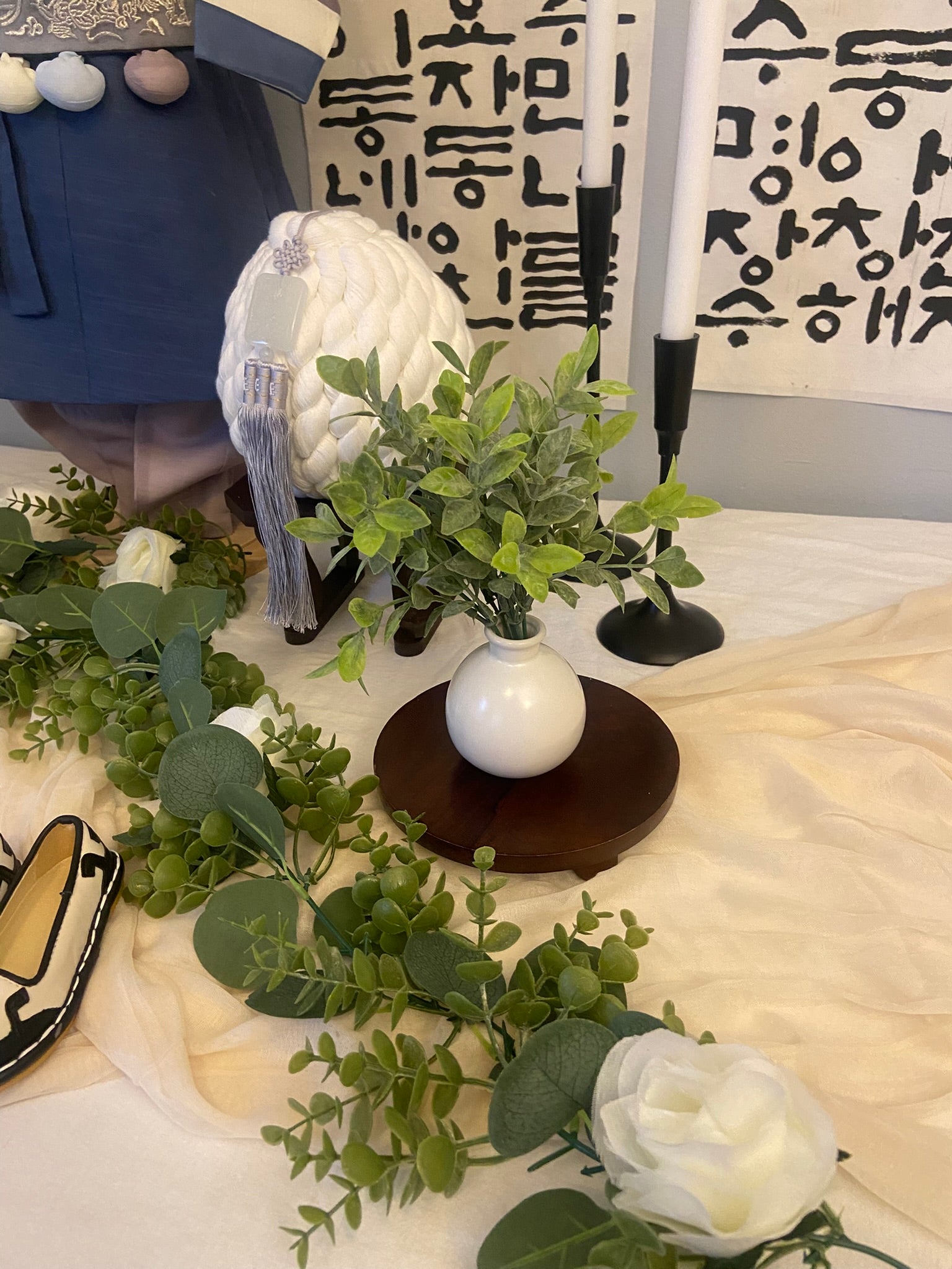 Premium Korean Dol Table Rental | Calligraphy First Birthday Setup | Traditional 100th Day Party | Personalized Name Scroll | Hanbok