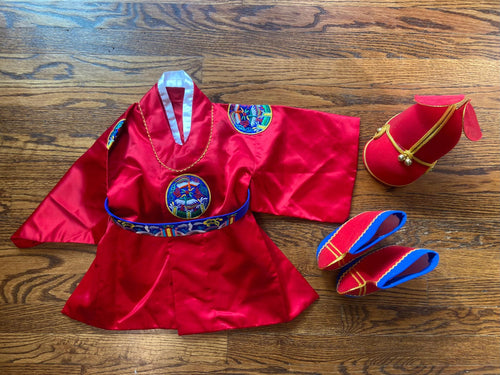 Boy D Hanbok Rental | Red & Gold 1st Birthday Outfit | Korean Baby Boy Doljanchi Hanbok | Traditional Korean King Clothes | Size 1
