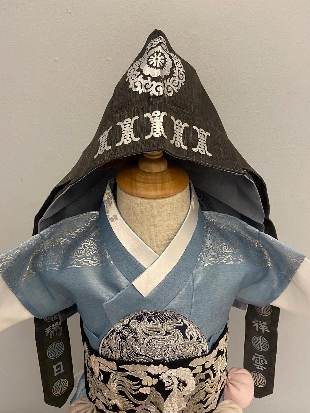Boy C Hanbok Rental | Blue & Ivory 100 Days Hanbok | Korean Baby Boy Baekil Outfit | Traditional Korean 100 Days Celebration Outfit | Size 0