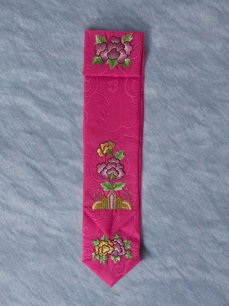 Embroidered Korean Daenggi Hair Ribbon, Hanbok Accessory, Traditional Korean Hair, Korean Hair Tie, Korean Traditional Event Hair, Gift Wrap