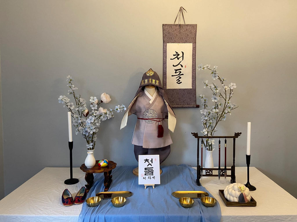 Boy I Hanbok Rental | Gray & Navy 1st Birthday Outfit | Korean Baby Boy Hanbok | Doljanchi Hanbok | Traditional Clothes | Size 3