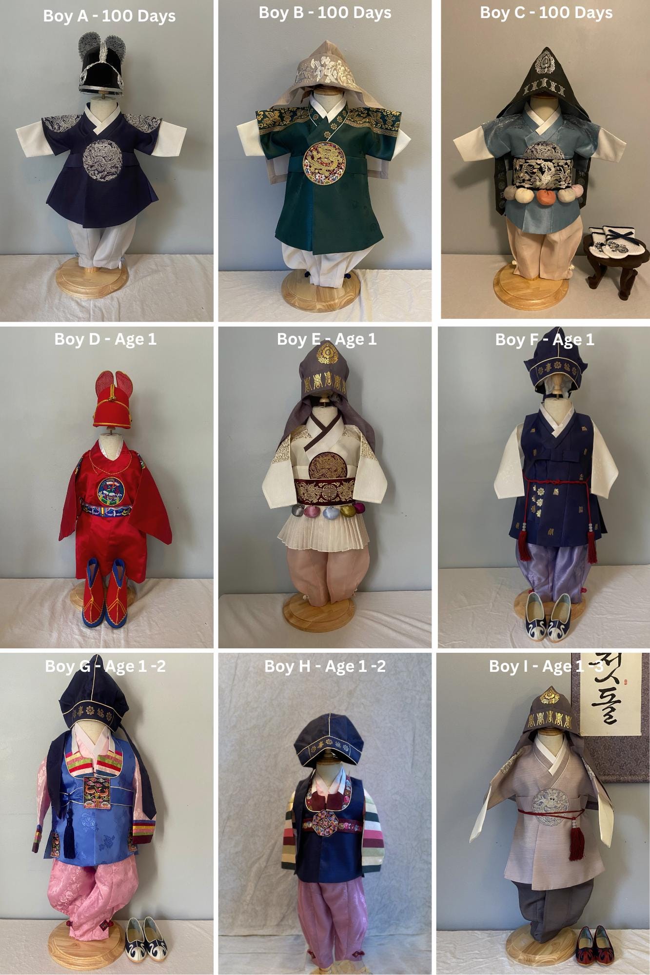 Boy H Hanbok Rental | Navy & Ivory Hanbok for Baby Boy | Korean Dol Outfit | 1st Birthday Hanbok Rental | Korean Baby Boy Clothes | Size 2