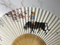 Korean Traditional Folding Fan, Hand Painted Ox & Farmer Art Fan, Korean Calligraphy Fan, Asian Wall Decor, Handmade Gift