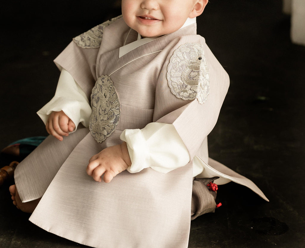 Boy I Hanbok Rental | Gray & Navy 1st Birthday Outfit | Korean Baby Boy Hanbok | Doljanchi Hanbok | Traditional Clothes | Size 3