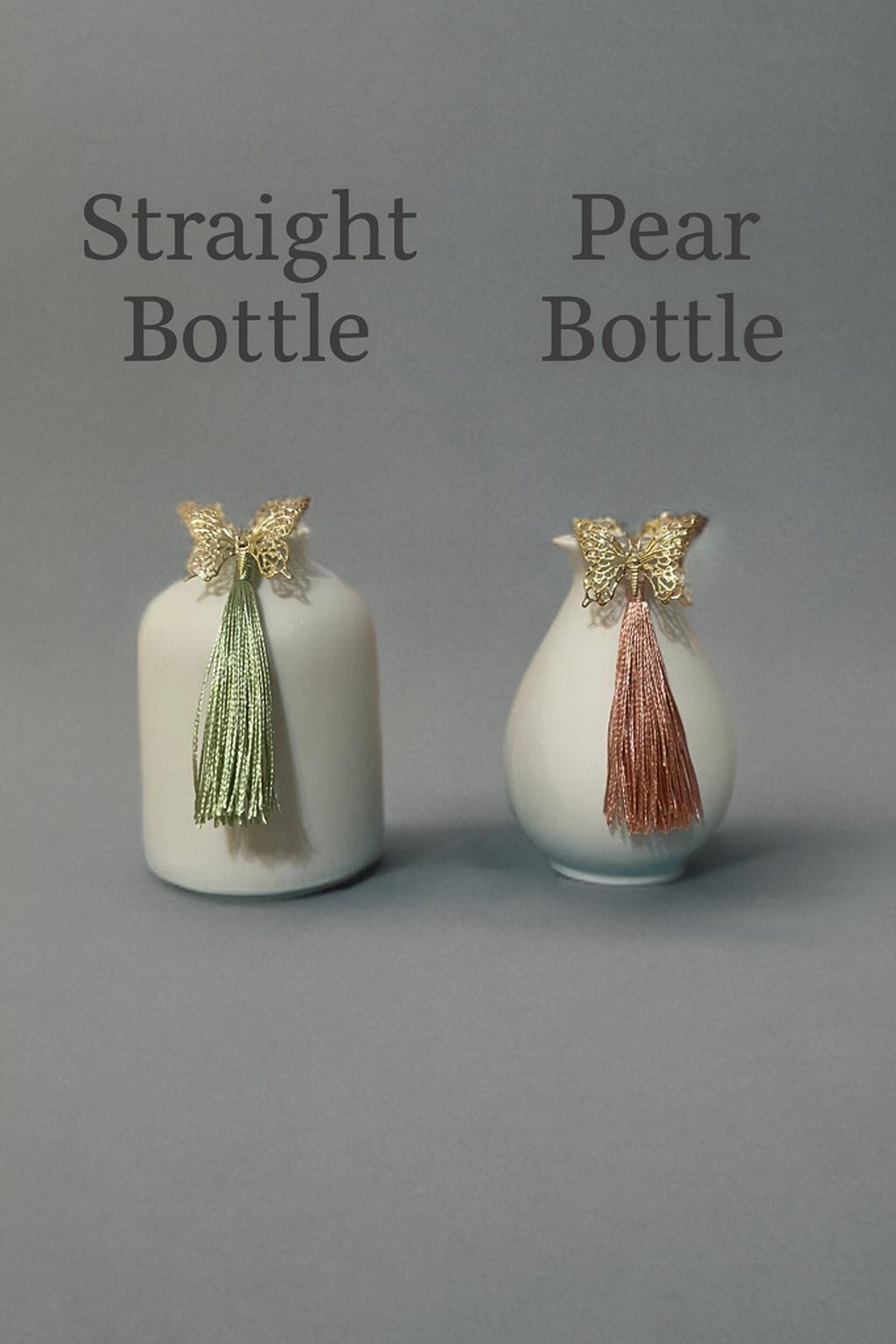 Mini White Ceramic Vase Set: Korean Table Decor with Tassels
