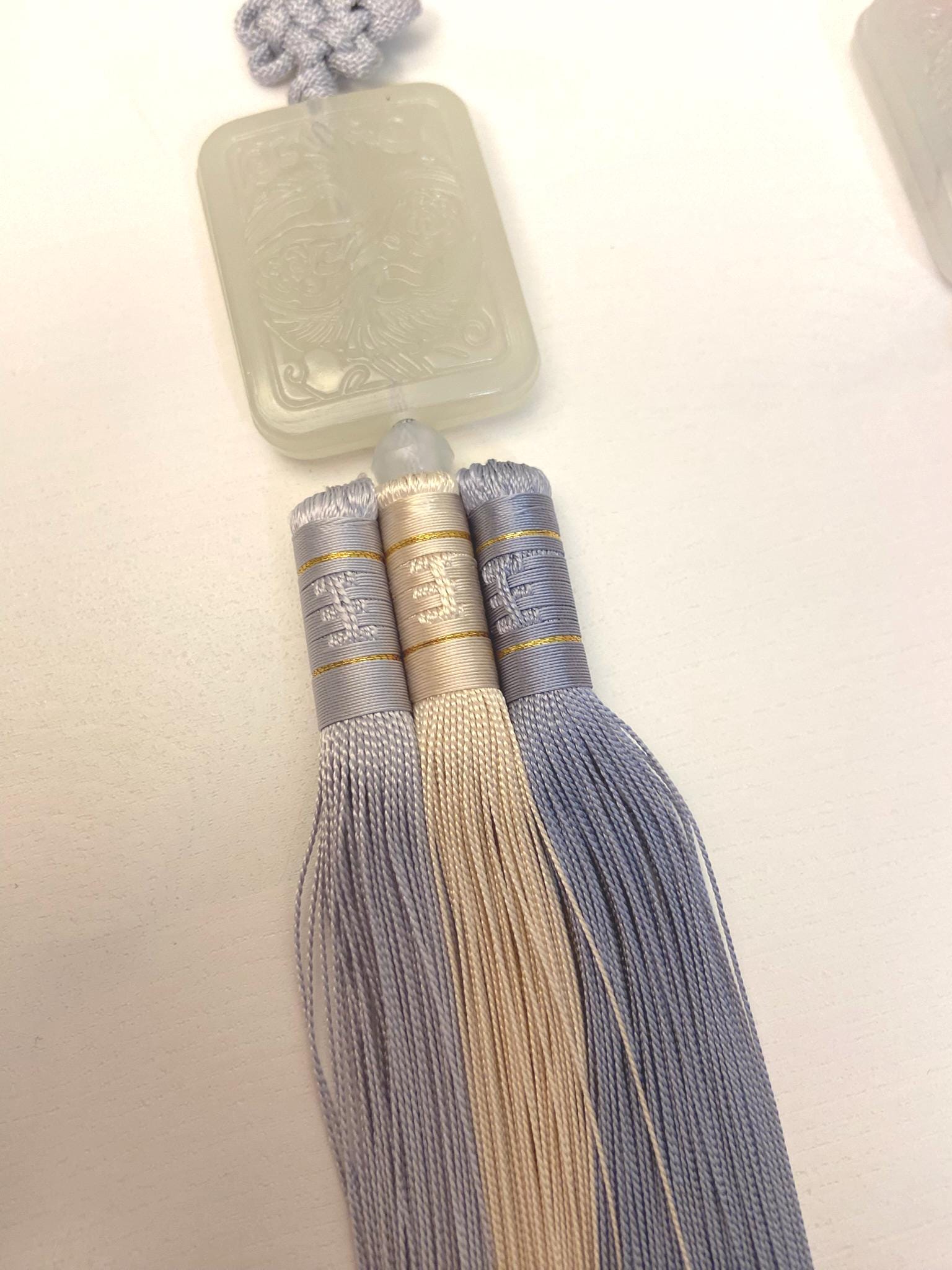 Korean Norigae Tassel Ornament, Traditional Korean Charm, Hanbok Accessory, Pastel Tassel Decor, Korean Knot, 13 inches
