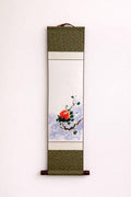 Floral Painting Scroll | Asian Hanging Scroll Wall Art | Custom Calligraphy | Zen Minimalist Home Decor | Original hanging scroll artwork