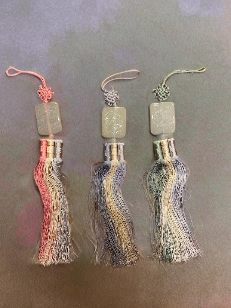 Traditional Korean Thread Cake with Tassel | Yarn Cake | Handmade Decorative Thread | Doljanchi Decoration | 100 Days Party Prop