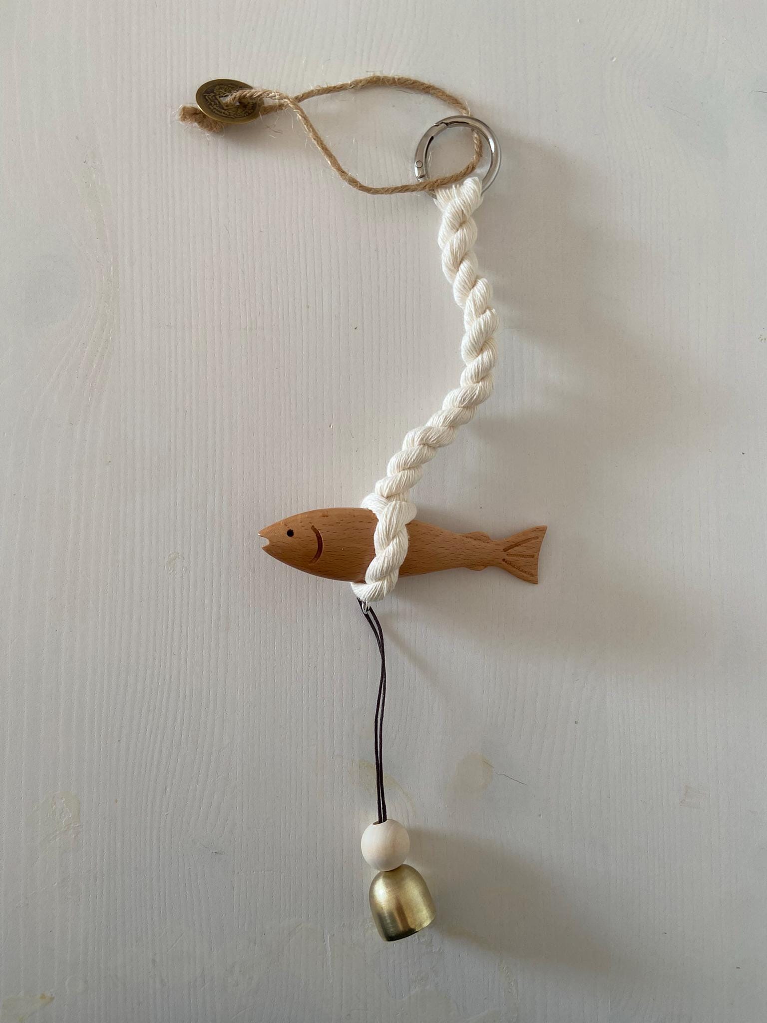 Korean Good Luck Pollock Charm | Traditional Protection Amulet | Wooden Pollack Door Hanging | Housewarming Gift | Wind Bell | 액막이 명태