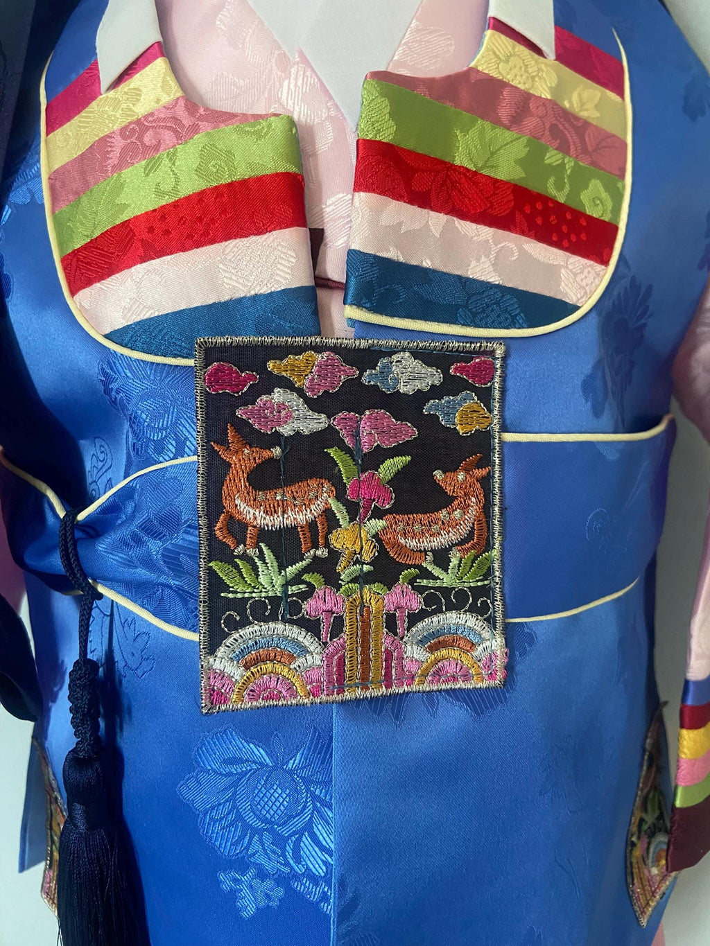 Boy V Hanbok Rental | Colorful Striped 1st Birthday Outfit | Korean Baby Boy Hanbok | Traditional Doljanchi Clothes Rental | Size 2