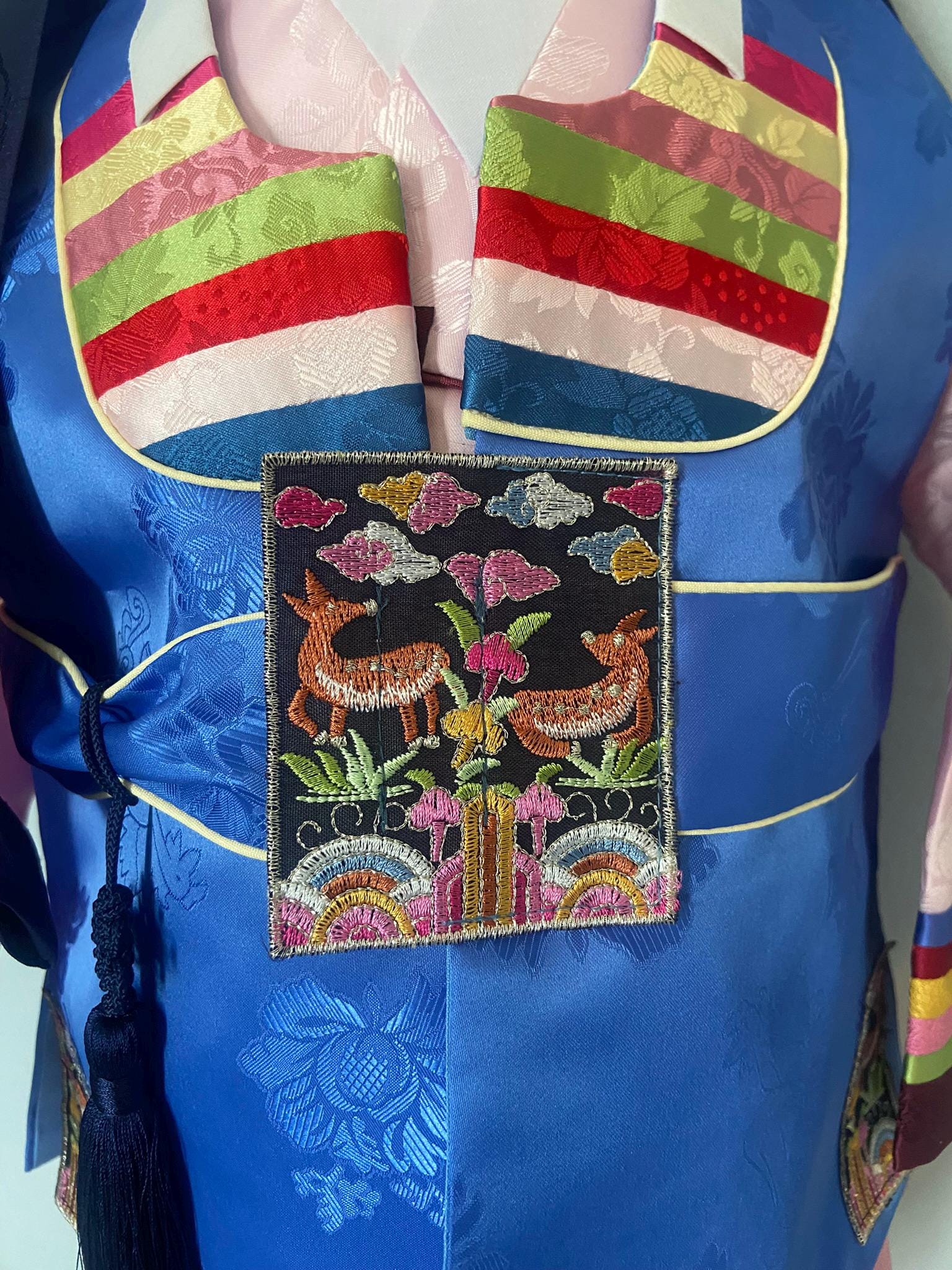 Boy V Hanbok Rental | Colorful Striped 1st Birthday Outfit | Korean Baby Boy Hanbok | Traditional Doljanchi Clothes Rental | Size 2