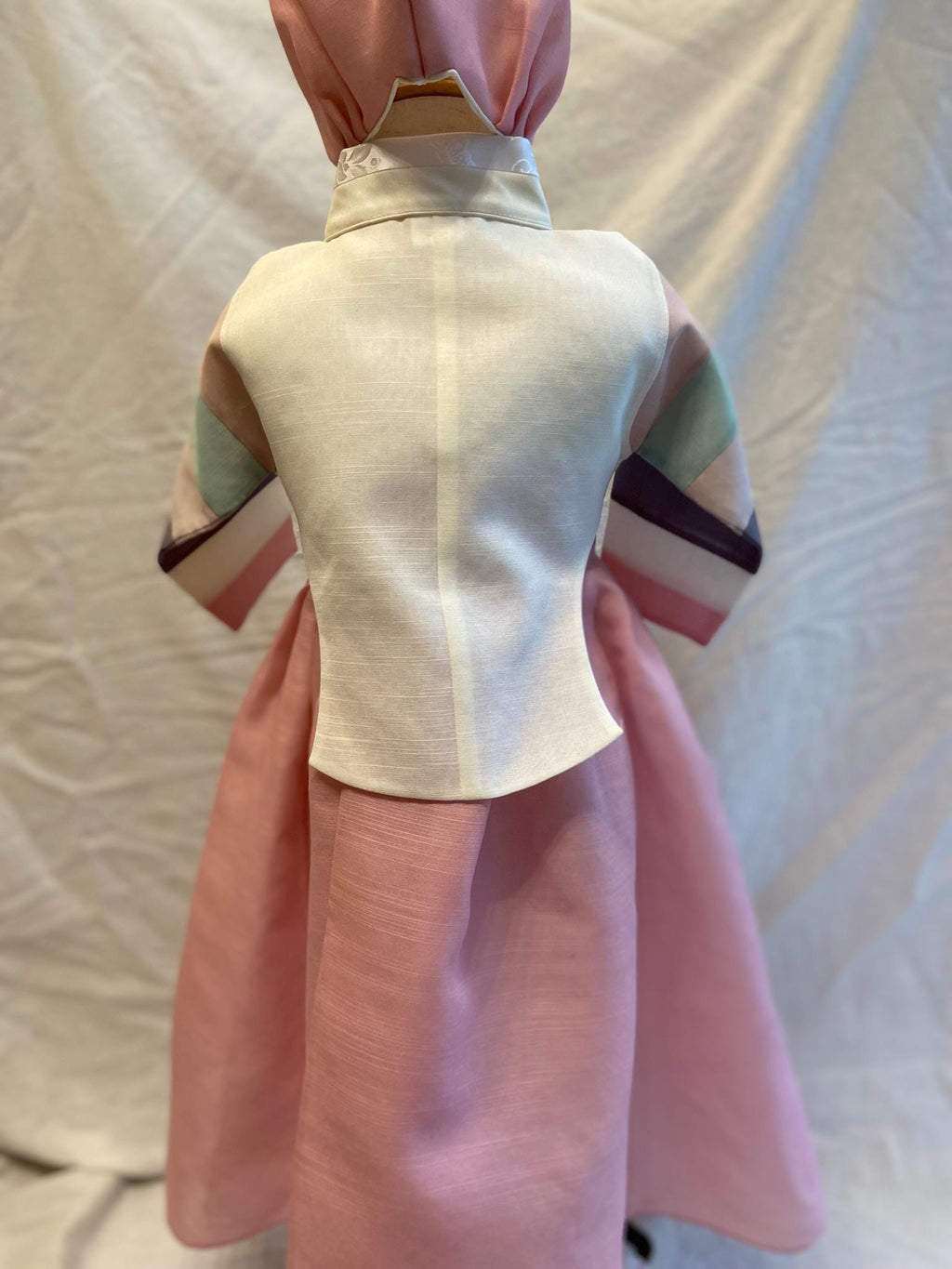 Girl L Hanbok Rental | Rainbow & Pink Hanbok | Korean Baby Girl 1st Birthday Outfit | Traditional Multicolor Dol Hanbok | Size 1