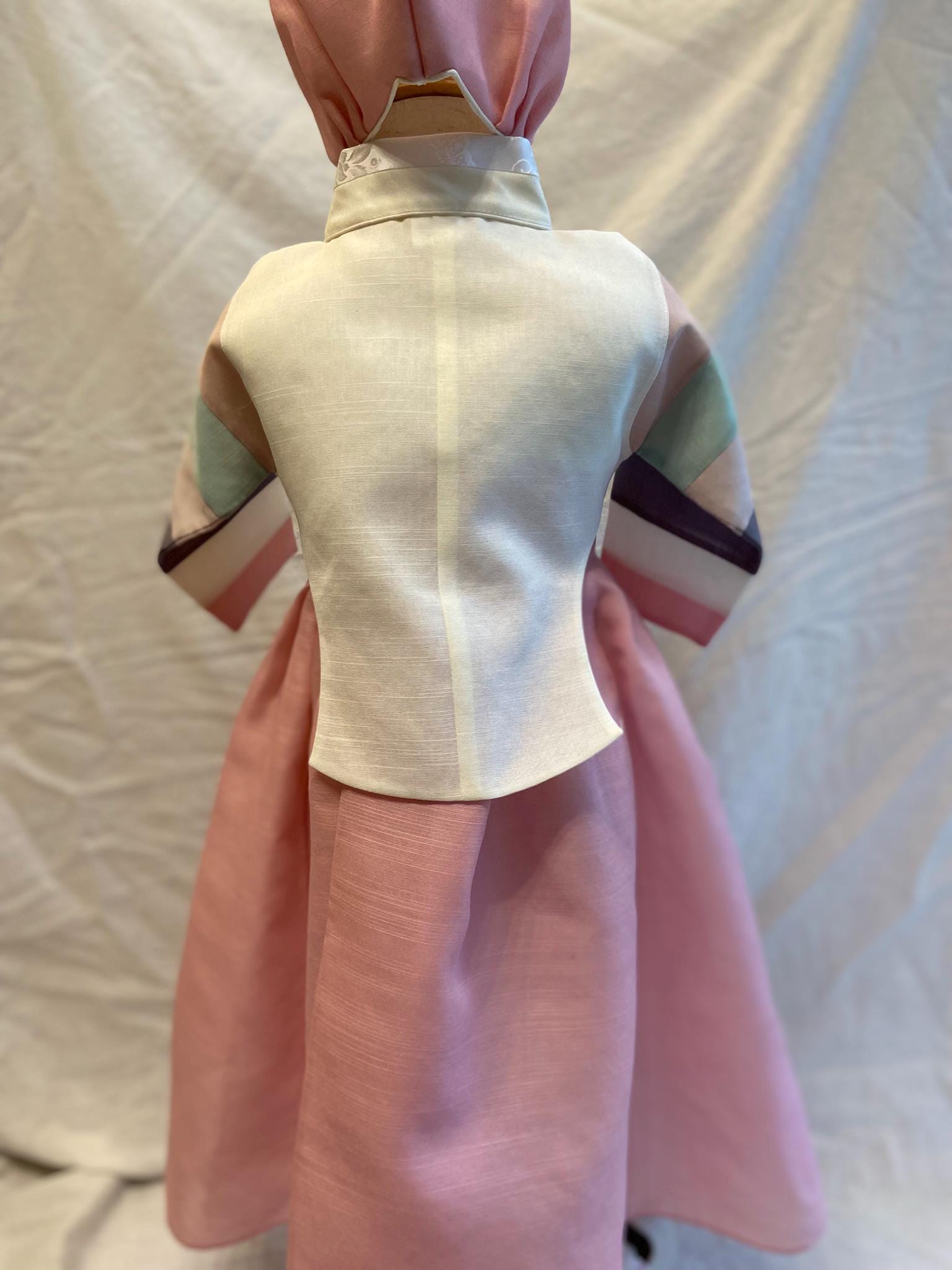 Girl L Hanbok Rental | Rainbow & Pink Hanbok | Korean Baby Girl 1st Birthday Outfit | Traditional Multicolor Dol Hanbok | Size 1