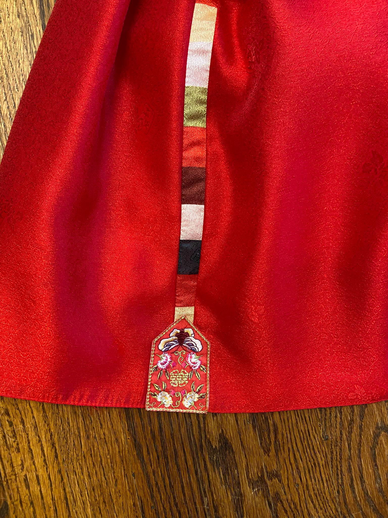 Girl S Hanbok Rental | Red & Ivory 1st Birthday Hanbok | Korean Baby Girl Dol Outfit | Traditional Royal Style Hanbo | Dohl Sign | Size 2