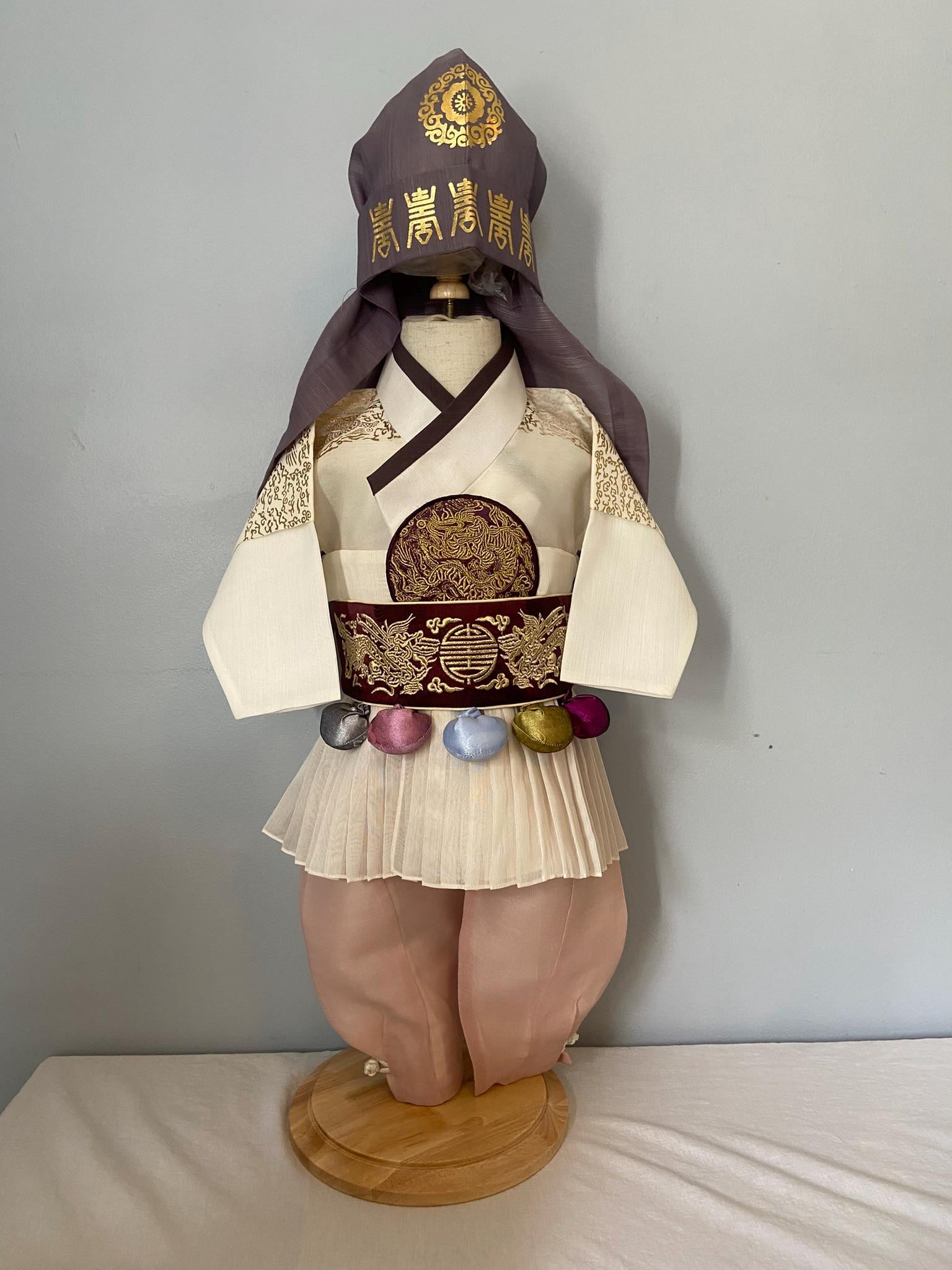Boy K Hanbok Rental | Ivory & Brown 1st Birthday Outfit | Korean Baby Boy Doljanchi Set | Traditional Hanbok Rental | Korean hanbok | Size 1