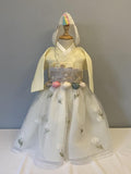 Girl J Hanbok Rental | Yellow & Ivory Dol Hanbok Set | Baby Girl Doljanchi Hanbok | Floral Embroidered Traditional Korean Dress | Size 1