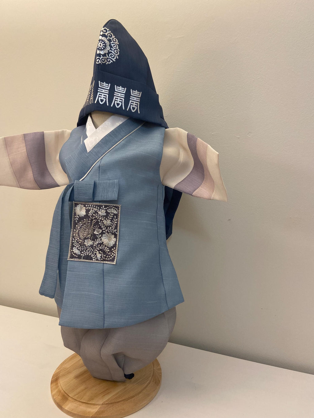 Boy D Hanbok Rental | Sky Blue Korean Traditional Baekil Hanbok | 100 Day Baby Outfit | 백일 한복 대여 | Korean Baby Photoshoot | Size 0