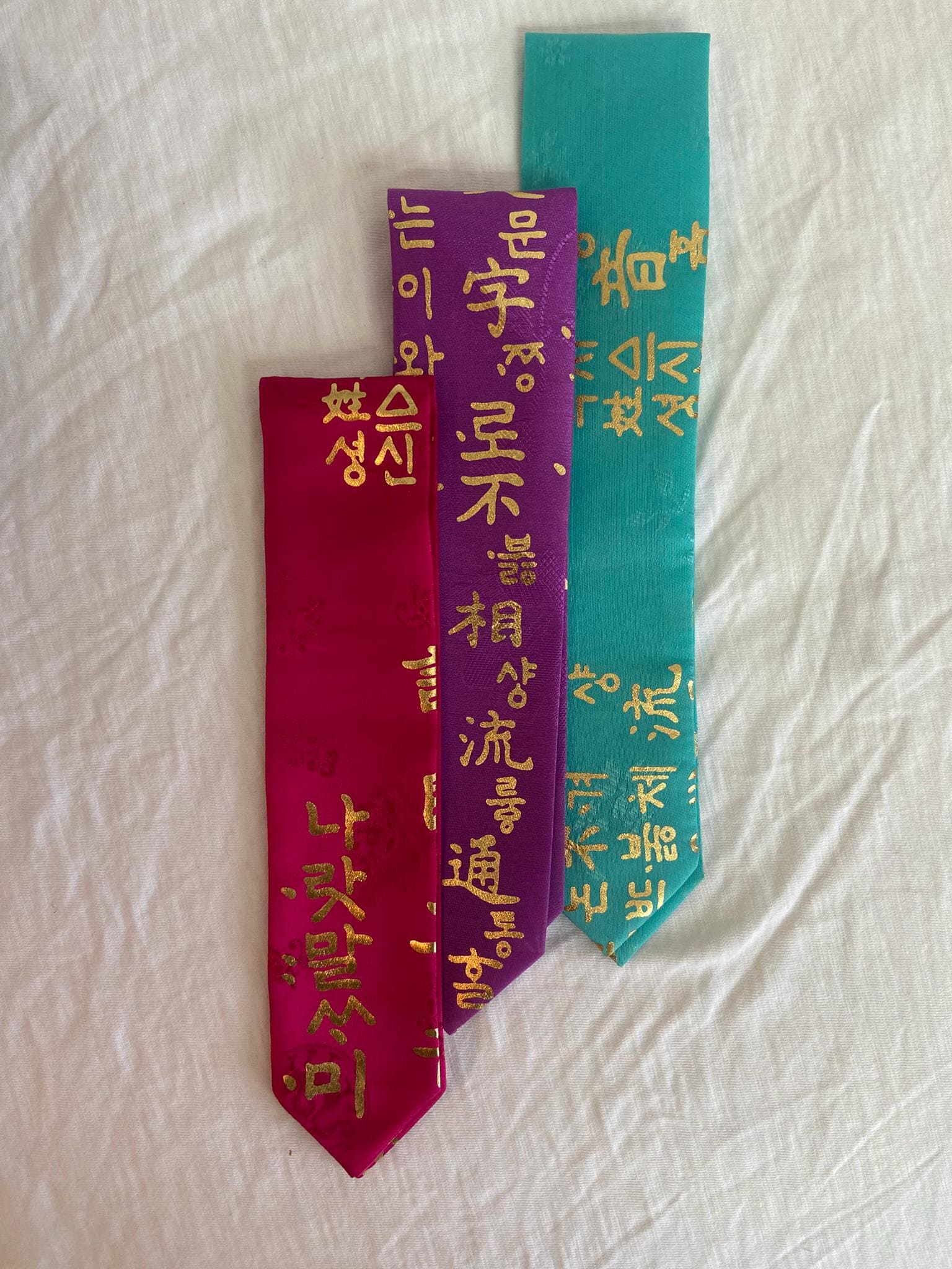 Hunminjeongeum Daenggi | Korean Calligraphy Ribbon | Hanbok Hair Accessory | Korean Alphabet Design | Unique Korean Gift | Handmade